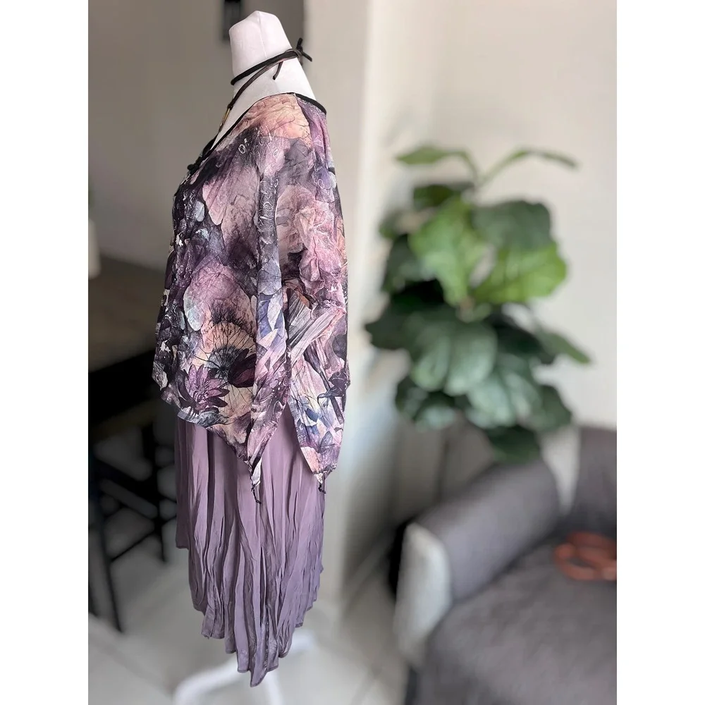 Pretty Angel Women Size L Silk Blend Layered Dress